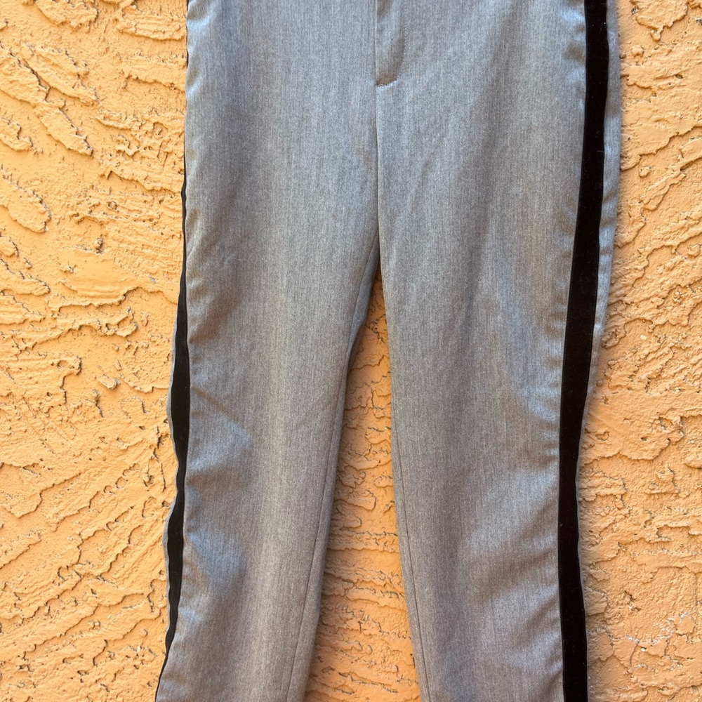 2/$20 Banana Republic Gray and Black Dress Pants with Tuxedo Stripe